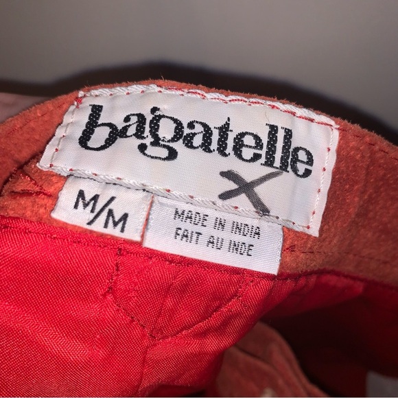 Bagatelle Rust Orange Leather Fringe Western Skirt M - Picture 4 of 11